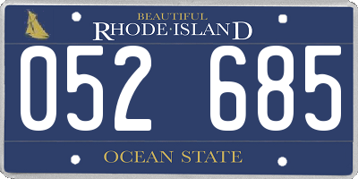 RI license plate 052685