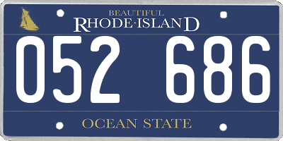 RI license plate 052686