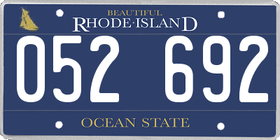 RI license plate 052692