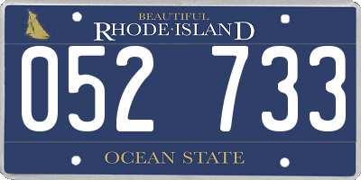RI license plate 052733