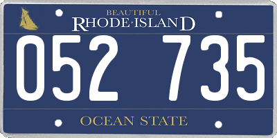 RI license plate 052735