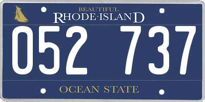 RI license plate 052737
