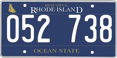 RI license plate 052738