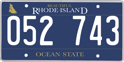 RI license plate 052743