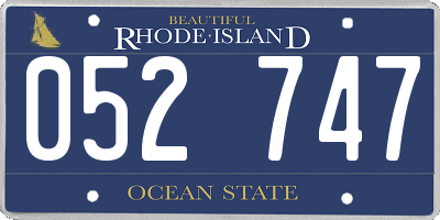 RI license plate 052747