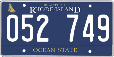 RI license plate 052749