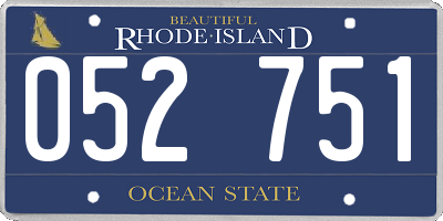 RI license plate 052751