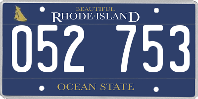 RI license plate 052753