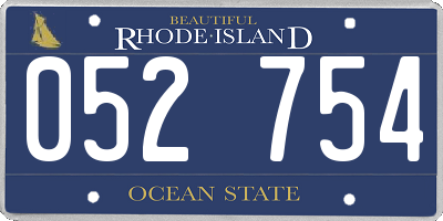 RI license plate 052754
