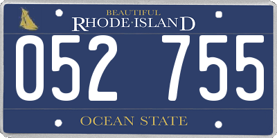RI license plate 052755
