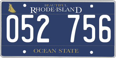 RI license plate 052756