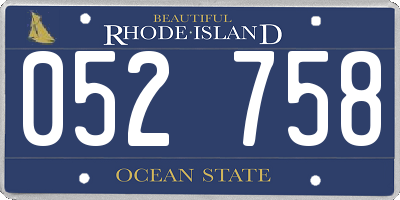 RI license plate 052758