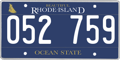 RI license plate 052759
