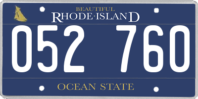 RI license plate 052760