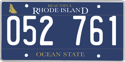 RI license plate 052761