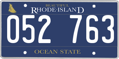 RI license plate 052763