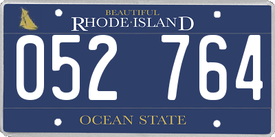 RI license plate 052764