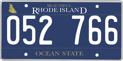 RI license plate 052766