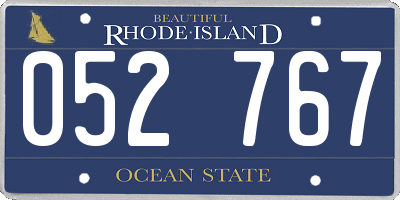 RI license plate 052767