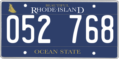 RI license plate 052768