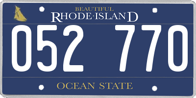 RI license plate 052770