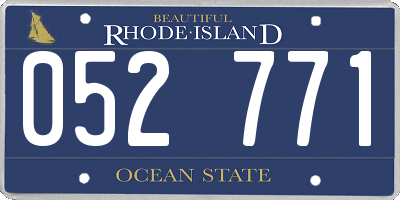 RI license plate 052771