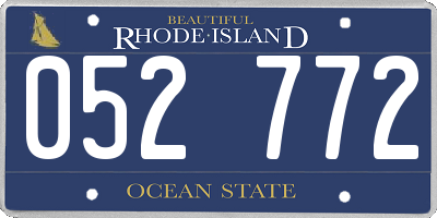 RI license plate 052772