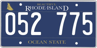 RI license plate 052775