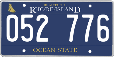 RI license plate 052776