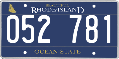 RI license plate 052781