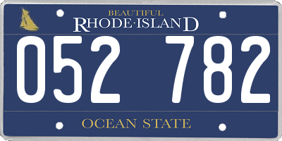RI license plate 052782