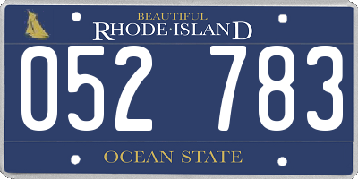RI license plate 052783