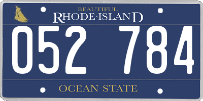 RI license plate 052784