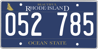 RI license plate 052785