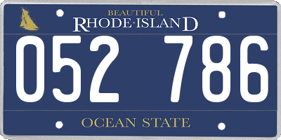 RI license plate 052786
