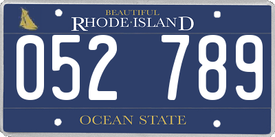 RI license plate 052789