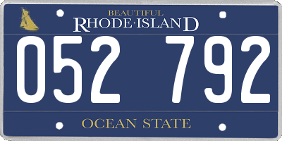 RI license plate 052792