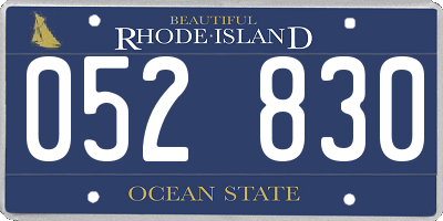 RI license plate 052830