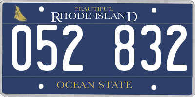 RI license plate 052832