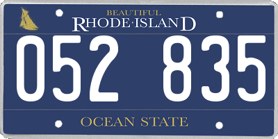 RI license plate 052835