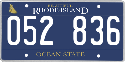 RI license plate 052836
