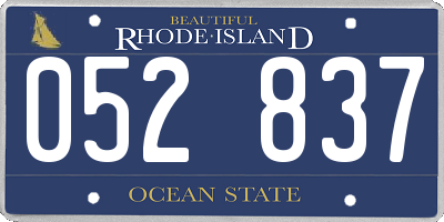 RI license plate 052837