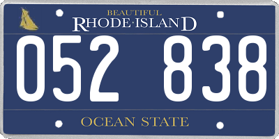 RI license plate 052838