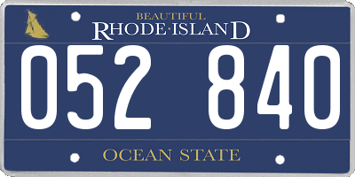 RI license plate 052840