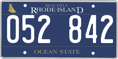 RI license plate 052842