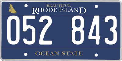 RI license plate 052843