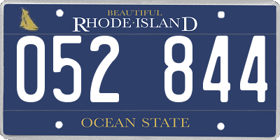 RI license plate 052844
