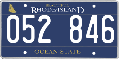 RI license plate 052846