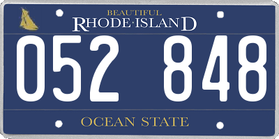 RI license plate 052848