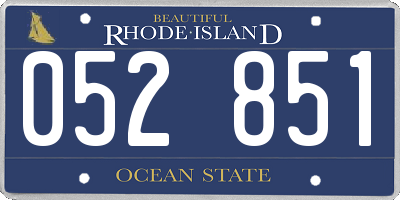 RI license plate 052851